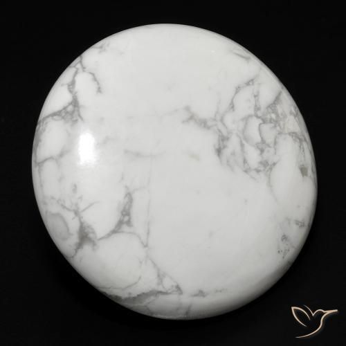 23.18 ct White Howlite Stone, Natural Howlite in Round Cabochon Shape for Sale