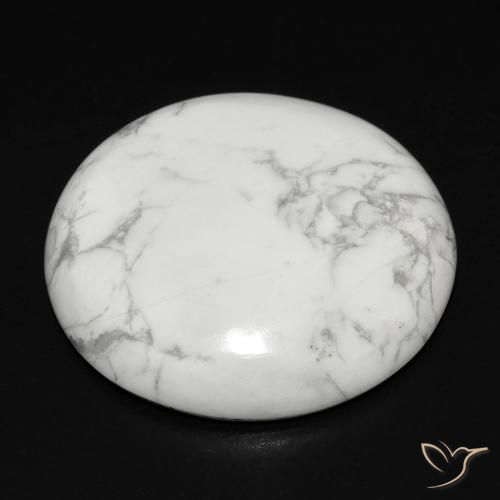 Howlite Gemstone in 22.7 mm Size for Sale, Howlite Stone in Greyish White Color