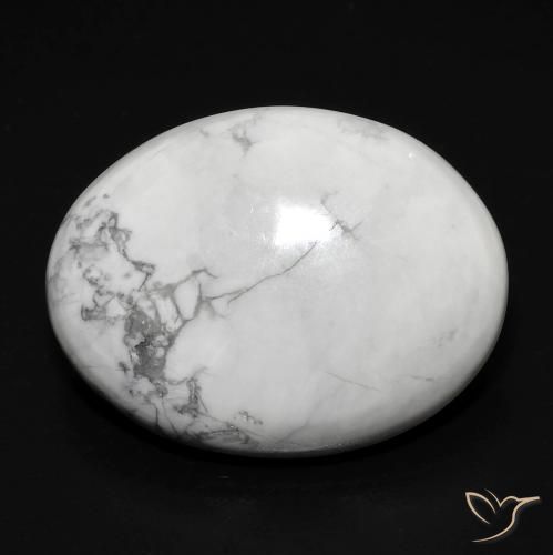 15.06ct Natural Greyish White Howlite, Oval, Opaque