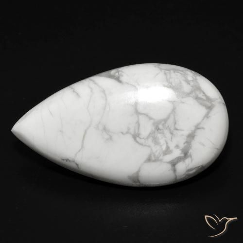 12.48ct Natural Blanco verdoso Howlita, En forma de pera, Opaco, Photo A