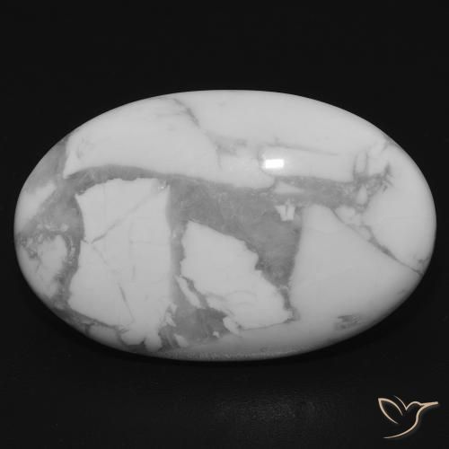 16.11ct Natural Greyish White Howlite, Oval, Opaque