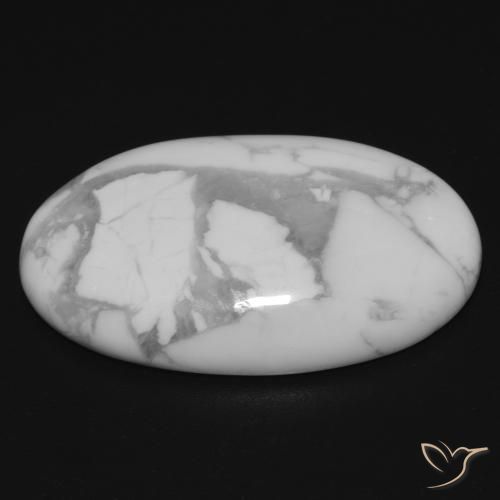 Howlite Gemstone in 24.1 x 15.4 mm Size for Sale, Howlite Stone in Greyish White Color