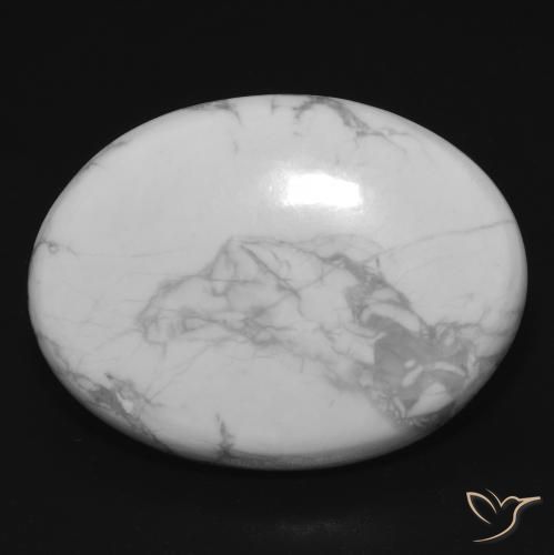 23.66ct Natural Greyish White Howlite, Oval, Opaque