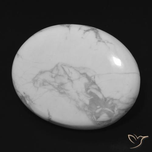 23.66 ct White Howlite Stone, Natural Howlite in Oval Cabochon Shape for Sale
