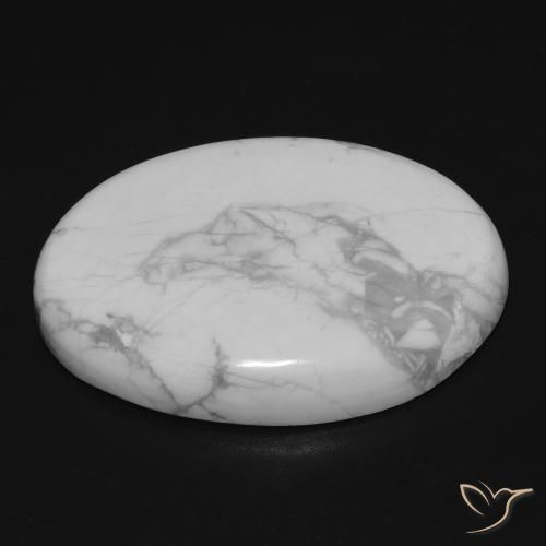 Howlite Gemstone in 27 x 20 mm (calibrated) Size for Sale, Howlite Stone in Greyish White Color