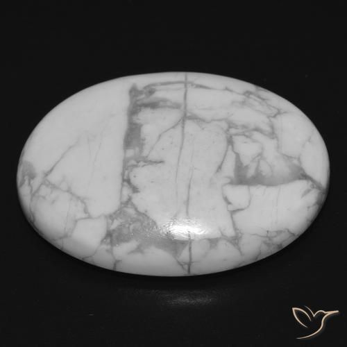 Howlite Gemstone in 23.5 x 18.9 mm Size for Sale, Howlite Stone in Greyish White Color