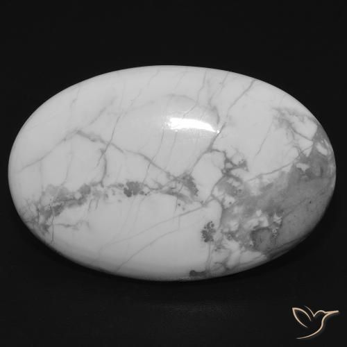 21.55ct Natural Greyish White Howlite, Oval, Opaque
