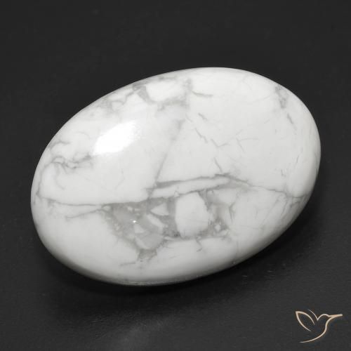 Howlite bianco taglio ovale da 23,22 ct dagli Stati Uniti, dimensione 26,3 x 17,9mm, pietra preziosa naturale non trattati , purezza Opaque, Howlite Ovale cabochon da 1 pz, durezza Mohs di 3 - 3,5, Photo A