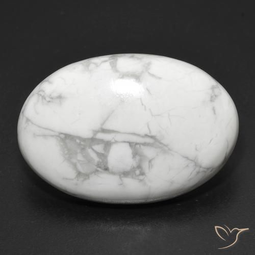 23.22 ct White Howlite Stone, Natural Howlite in Oval Cabochon Shape for Sale