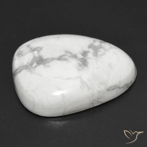 Howlite Gemstone in 23.7 x 18.7 mm Size for Sale, Howlite Stone in Greyish White Color
