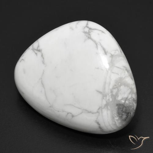 20.54 ct White Howlite Stone, Natural Howlite in Fancy Cabochon Shape for Sale