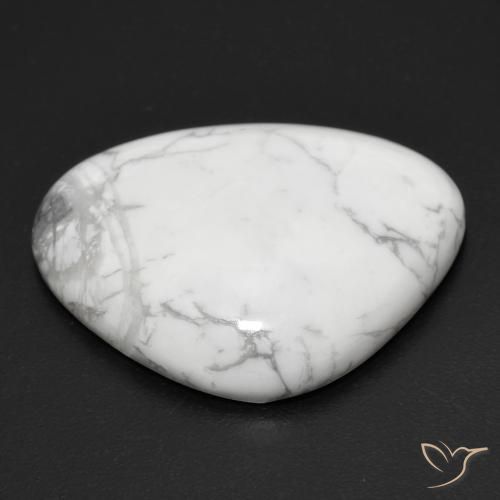 Howlite Gemstone in 24.2 x 19.1 mm Size for Sale, Howlite Stone in Greyish White Color