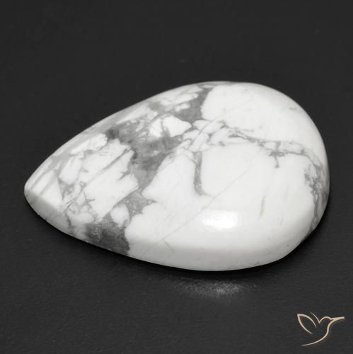 Howlite Gemstone in 23.6 x 18.5 mm Size for Sale, Howlite Stone in Greyish White Color