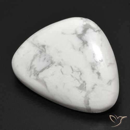 Howlite Cabochon fantasia da 21,52 ct dagli Stati Uniti, dimensione 26,3x19,9 mm, purezza Opaque, pietra preziosa naturale non trattati, Howlite 1pc in colore Multicolore Bianco, durezza Mohs di 3 - 3,5, Photo A