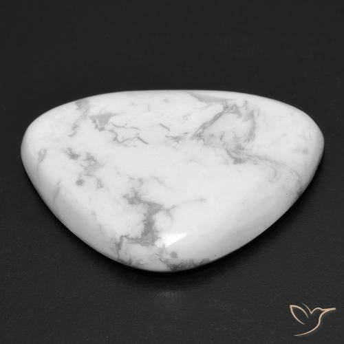 Howlite Gemstone in 27 x 20 mm (calibrated) Size for Sale, Howlite Stone in Greyish White Color