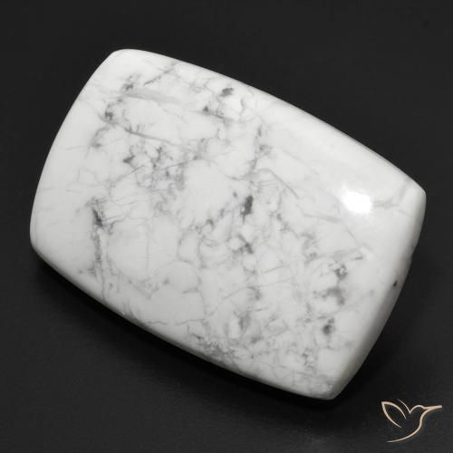 29.75 ct White Howlite Stone, Natural Howlite in Cushion Cabochon Shape for Sale