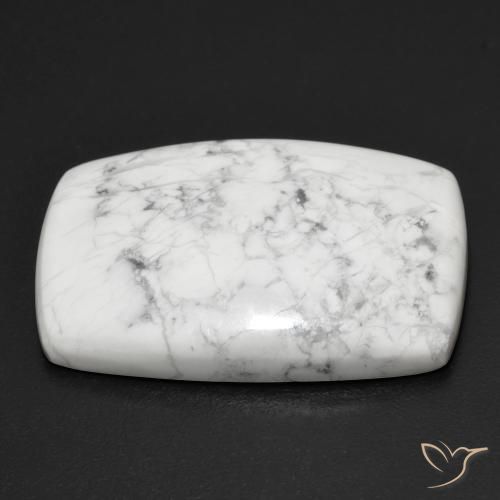 Howlite Gemstone in 27.4 x 18.2 mm Size for Sale, Howlite Stone in Greyish White Color