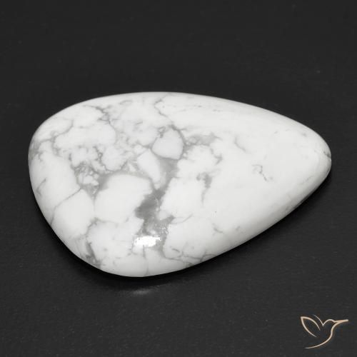 Howlite Gemstone in 25.8 x 19.9 mm Size for Sale, Howlite Stone in Greyish White Color