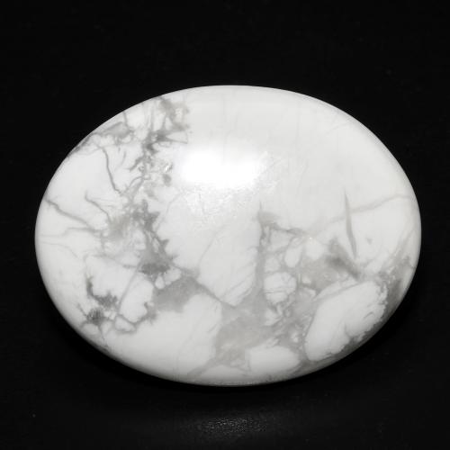 12,87 ct ovaler Howlith aus den USA, Größe: 21,9 x 17,1mm, Reinheit: Opaque, Garantiert echter Edelstein, 1 Stück Howlith in Mehrfarbiges Weiß Farbe, Mohs-Härte von 3 - 3,5, Photo A