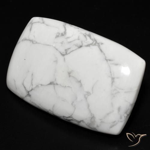27.68 ct White Howlite Stone, Natural Howlite in Cushion Cabochon Shape for Sale