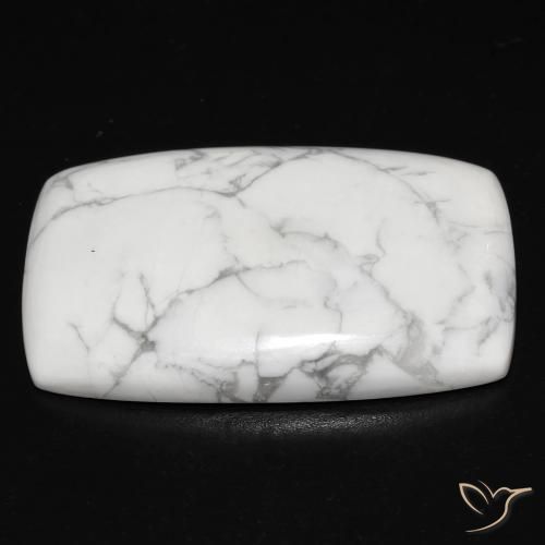 Howlite Gemstone in 29 x 18.9 mm Size for Sale, Howlite Stone in Greyish White Color