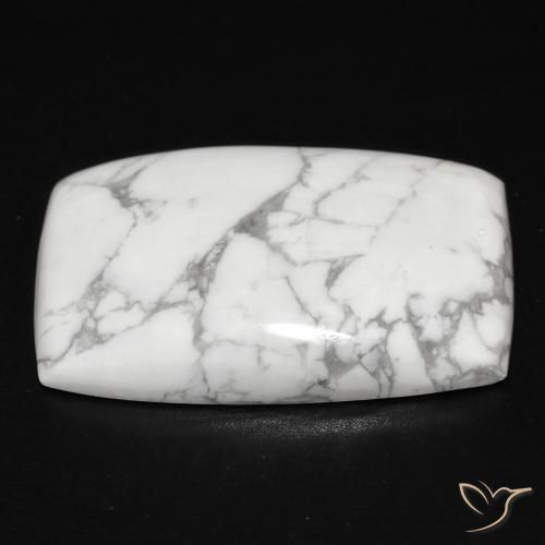 Howlite Gemstone in 27.1 x 17.7 mm Size for Sale, Howlite Stone in Greyish White Color
