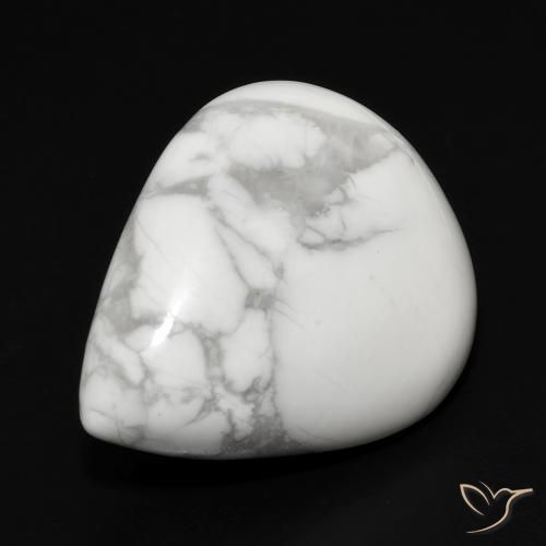 18.33 ct White Howlite Stone, Natural Howlite in Pear Cabochon Shape for Sale