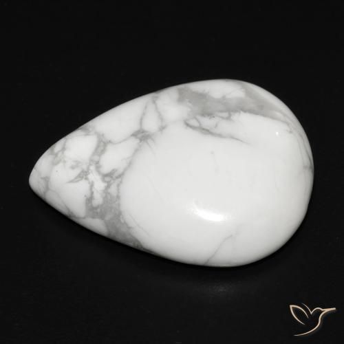 Howlite Gemstone in 22.2 x 18.3 mm Size for Sale, Howlite Stone in Greyish White Color