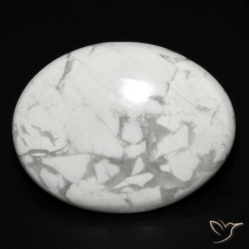 17.91ct Natural Greyish White Howlite, Oval, Opaque