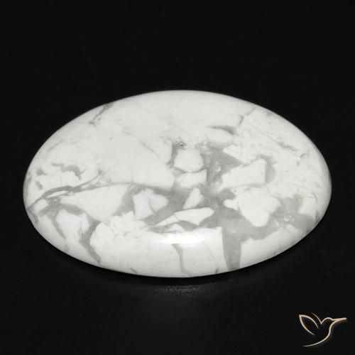 Howlite Gemstone in 24.9 x 19.1 mm Size for Sale, Howlite Stone in Greyish White Color