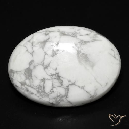 17.45ct Natural Greyish White Howlite, Oval, Opaque