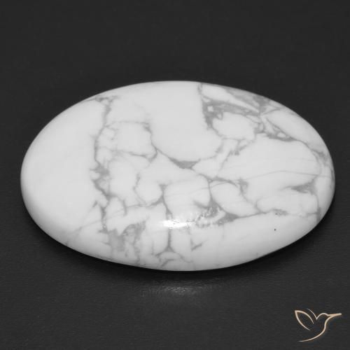 Howlite Gemstone in 26.3 x 19.1 mm Size for Sale, Howlite Stone in Greyish White Color