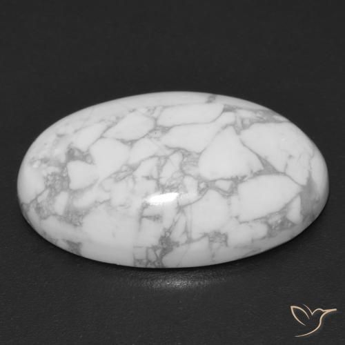 Howlite Gemstone in 21.7 x 14.4 mm Size for Sale, Howlite Stone in Multicolor White Color