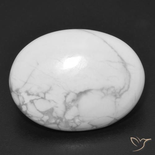16.38ct Natural Greyish White Howlite, Oval, Opaque