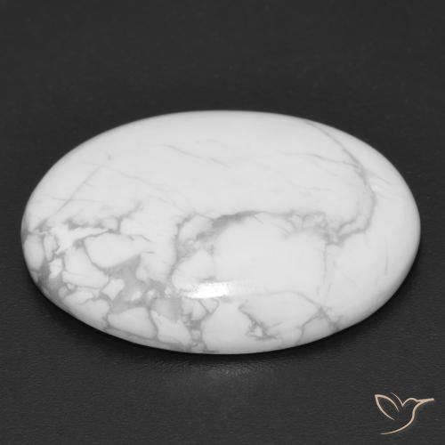 Howlite Gemstone in 22.5 x 17.1 mm Size for Sale, Howlite Stone in Greyish White Color
