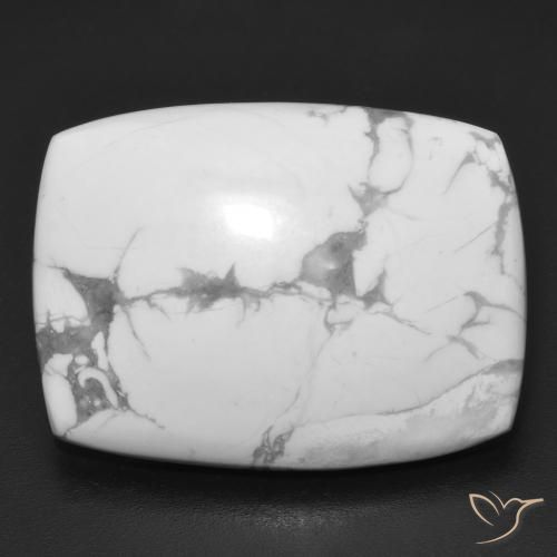 24.74ct Natural Greyish White Howlite, Cushion, Opaque