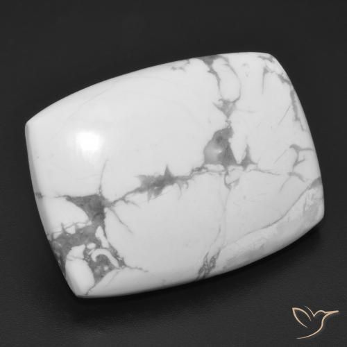 24.74 ct White Howlite Stone, Natural Howlite in Cushion Cabochon Shape for Sale