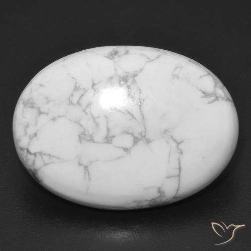 19.37ct Natural Greyish White Howlite, Oval, Opaque