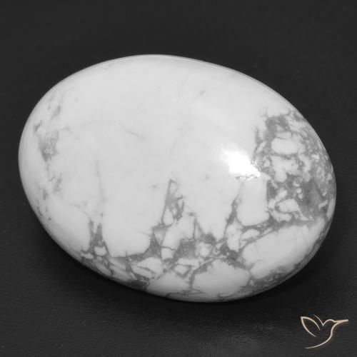 20.77 ct White Howlite Stone, Natural Howlite in Oval Cabochon Shape for Sale
