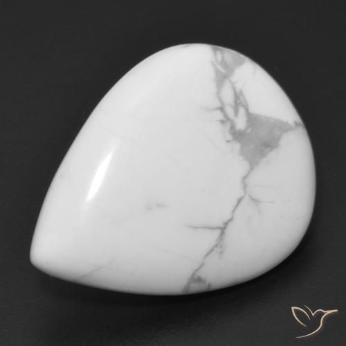 16.12 ct White Howlite Stone, Natural Howlite in Pear Cabochon Shape for Sale