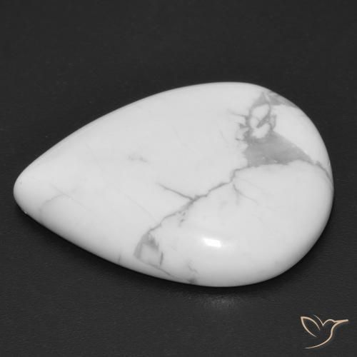 Howlite Gemstone in 23 x 18.3 mm Size for Sale, Howlite Stone in Greyish White Color