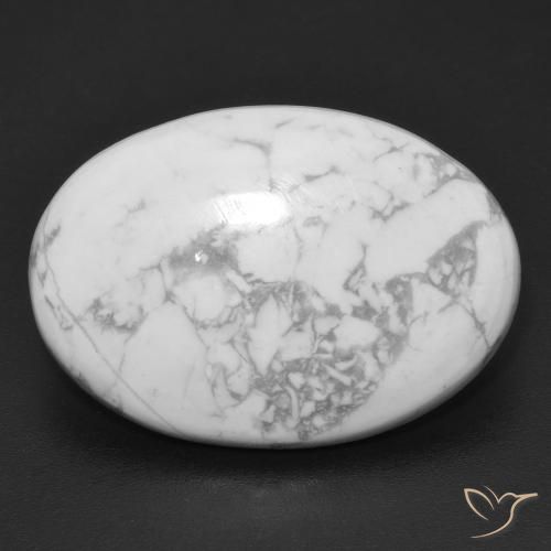 20.46ct Natural Greyish White Howlite, Oval, Opaque