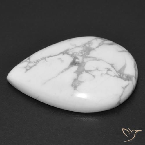 Howlite Gemstone in 23.9 x 17.1 mm Size for Sale, Howlite Stone in Greyish White Color