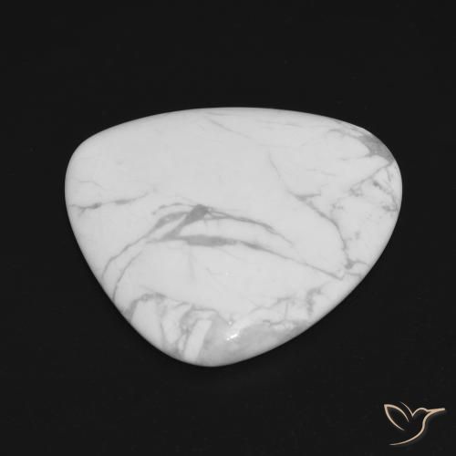 Howlite Gemstone in 23 x 21.4 mm Size for Sale, Howlite Stone in Greyish White Color