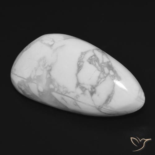 19.50 ct White Howlite Stone, Natural Howlite in Fancy Cabochon Shape for Sale