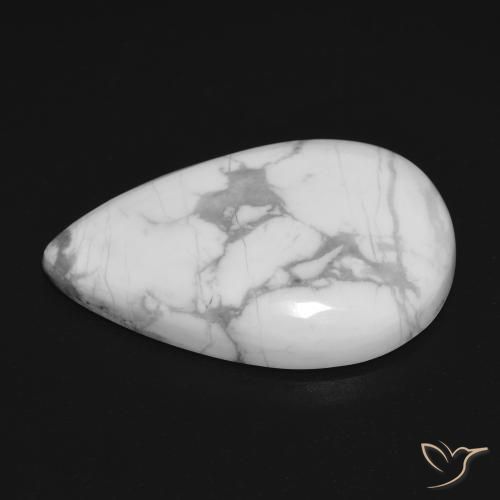Howlite Gemstone in 25.4 x 16.6 mm Size for Sale, Howlite Stone in Greyish White Color