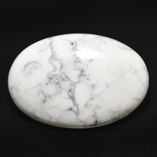 Howlite Blanc oval cabochon des Etats-Unis, 29,3 x 19,8mm, poids de 24,21 ct, pierre gemme naturelle Non traité de pureté Opaque , 1 pièce de howlite, couleur Blanc multicolore, dureté Mohs de 3 à 3.5, Photo A