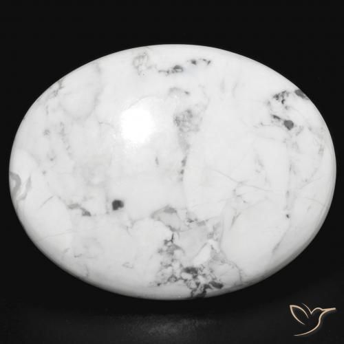 25.68ct Natural Greyish White Howlite, Oval, Opaque
