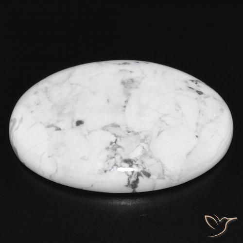 Howlite Gemstone in 27.7 x 21.7 mm Size for Sale, Howlite Stone in Greyish White Color