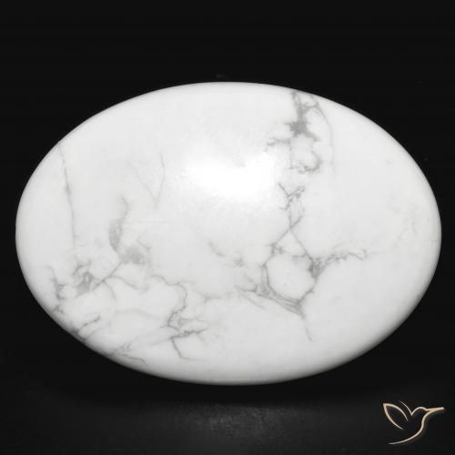 30.49ct Natural Greyish White Howlite, Oval, Opaque